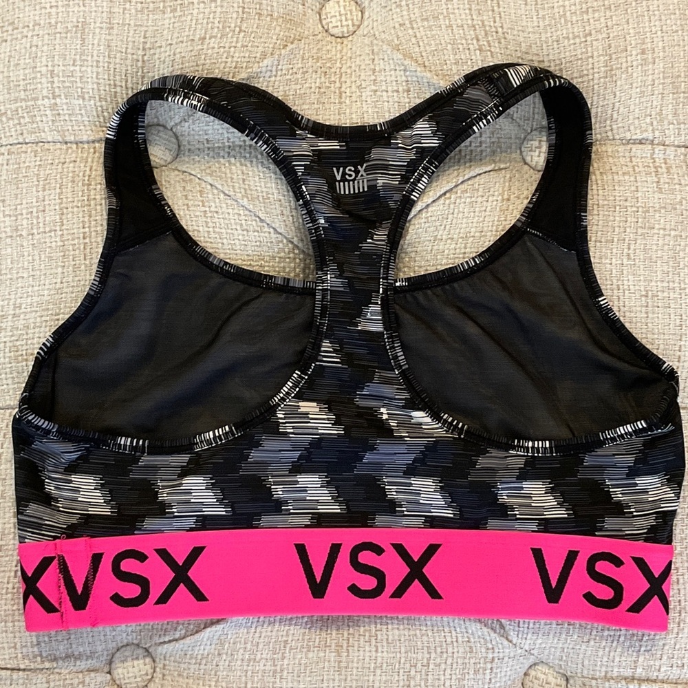 VSX Black and Pink Patterned Sports Bra - Picture 3 of 3